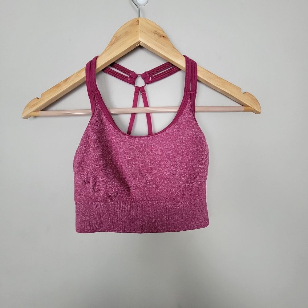 Calia Strappy Heathered Pink Sports Bra Small